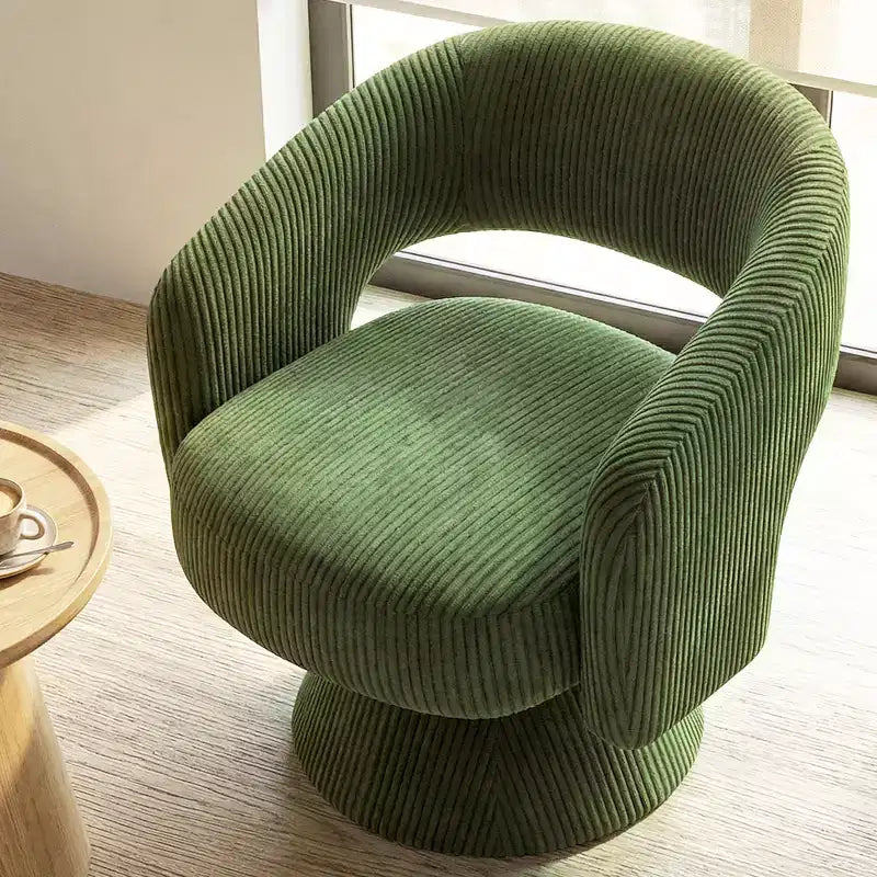 Fauteuil d'appoint pivotant, Fauteuil de salon moderne rembourré avec coussin épais pour la lecture, Vert