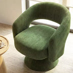 Fauteuil d'appoint pivotant, Fauteuil de salon moderne rembourré avec coussin épais pour la lecture, Vert