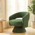 Fauteuil d'appoint pivotant, Fauteuil de salon moderne rembourré avec coussin épais pour la lecture, Vert