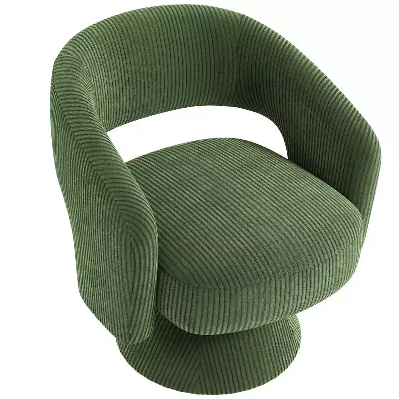 Fauteuil d'appoint pivotant, Fauteuil de salon moderne rembourré avec coussin épais pour la lecture, Vert