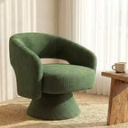 Fauteuil d'appoint pivotant, Fauteuil de salon moderne rembourré avec coussin épais pour la lecture, Vert