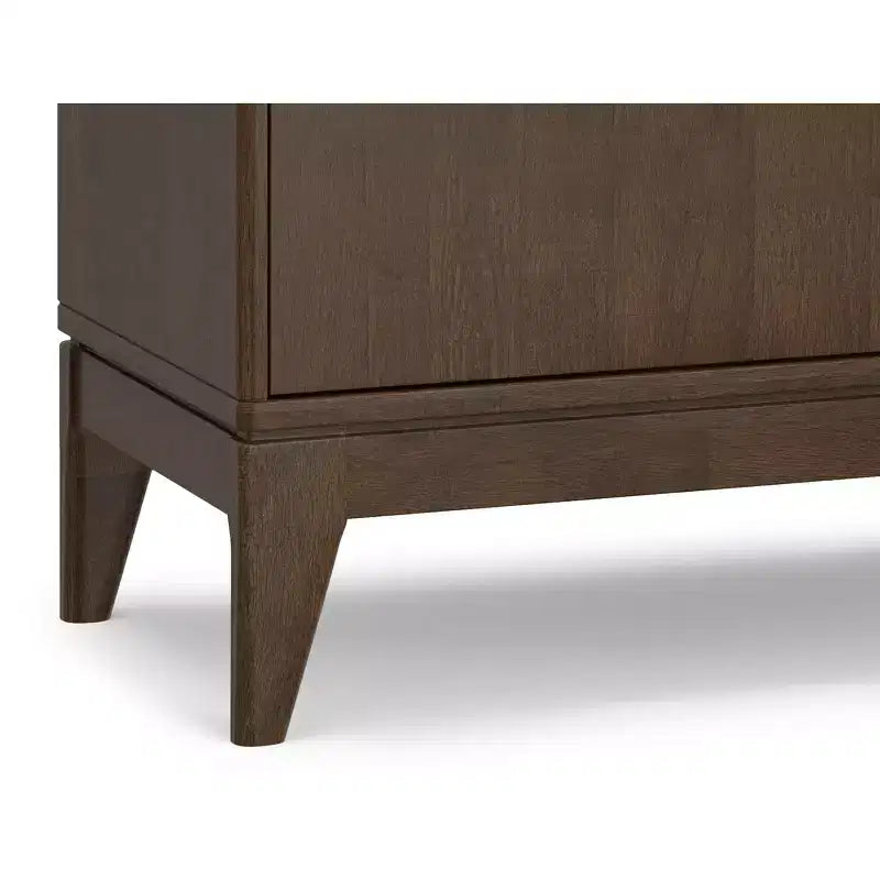 Buffet Pearson en bois massif de 42 po de large avec 3 tiroirs, style moderne du milieu du siècle, couleur noyer brun