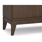 Buffet Pearson en bois massif de 42 po de large avec 3 tiroirs, style moderne du milieu du siècle, couleur noyer brun
