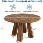 Table à manger ronde Acekool pour 4, table de cuisine de style ferme avec base robuste pour salle à manger ou cuisine (table seule)