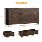 Commode à 12 tiroirs COZONY, Commode en bois de 160 cm de large, Meuble TV moderne pour TV de 65 pouces, Pour chambre à coucher, salon, entrée