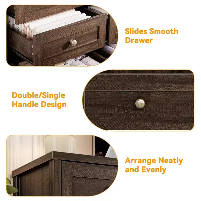 Commode à 12 tiroirs COZONY, Commode en bois de 160 cm de large, Meuble TV moderne pour TV de 65 pouces, Pour chambre à coucher, salon, entrée