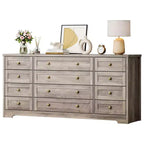 Commode à 12 tiroirs COZONY, Commode en bois de 160 cm de large, Meuble TV moderne pour TV de 65 pouces, Pour chambre à coucher, salon, entrée