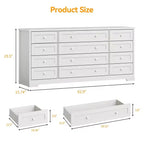 Commode à 12 tiroirs COZONY, Commode en bois de 160 cm de large, Meuble TV moderne pour TV de 65 pouces, Pour chambre à coucher, salon, entrée