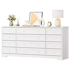 Commode à 12 tiroirs COZONY, Commode en bois de 160 cm de large, Meuble TV moderne pour TV de 65 pouces, Pour chambre à coucher, salon, entrée