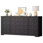 Commode à 12 tiroirs COZONY, Commode en bois de 160 cm de large, Meuble TV moderne pour TV de 65 pouces, Pour chambre à coucher, salon, entrée