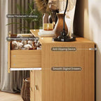 Commode cannelée COZONY avec 8 tiroirs, commode en bois moderne de 140 cm de large avec poignées métalliques, commode de chambre et meuble TV pour salon