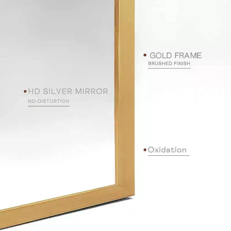 Miroir mural décoratif arqué 20 x 30, Miroir de courtoisie moderne à cadre métallique pour entrée, salon, chambre - Panipeachy