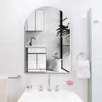 Miroir mural décoratif arqué 20 x 30, Miroir de courtoisie moderne à cadre métallique pour entrée, salon, chambre - Panipeachy