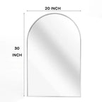 Miroir mural décoratif arqué 20 x 30, Miroir de courtoisie moderne à cadre métallique pour entrée, salon, chambre - Panipeachy
