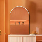 Miroir mural décoratif arqué 20 x 30, Miroir de courtoisie moderne à cadre métallique pour entrée, salon, chambre - Panipeachy