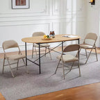 TUYOHW Chaises pliantes pour salle à manger, Chaises de cuisine en cuir PU avec cadre en métal, Chaises de salle à manger légères, Utilisation intérieure et extérieure, Aucun assemblage requis
