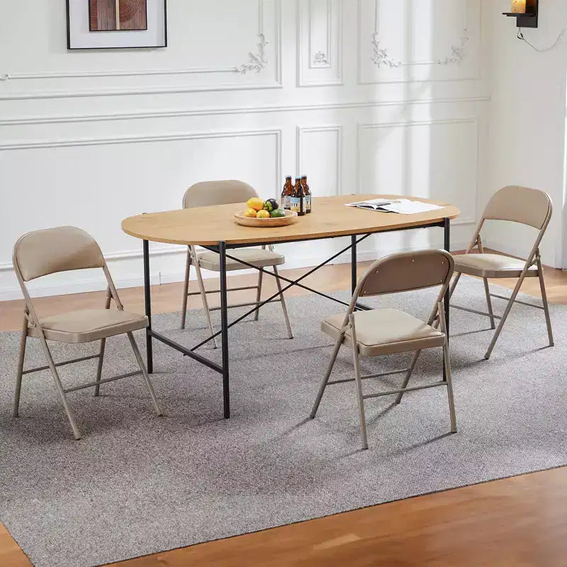 TUYOHW Chaises pliantes pour salle à manger, Chaises de cuisine en cuir PU avec cadre en métal, Chaises de salle à manger légères, Utilisation intérieure et extérieure, Aucun assemblage requis