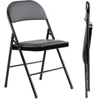 TUYOHW Folding Dining Chairs,PU Leather Kitchen Chairs with Metal Frame,Lightweight Dininig Room Chairs,Outdoor and Indoor,No Assembly