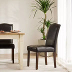 TUYOHW Lot de 2 chaises de salle à manger modernes, chaises de cuisine rembourrées avec clous décoratifs, pieds en bois d'hévéa, chaises de salle à manger sans accoudoirs