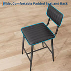 Tabourets de bar COZONY avec dossier et repose-pieds, coussin épais hauteur comptoir pieds en métal épaissi pour îlot, comptoir, bar, cuisine
