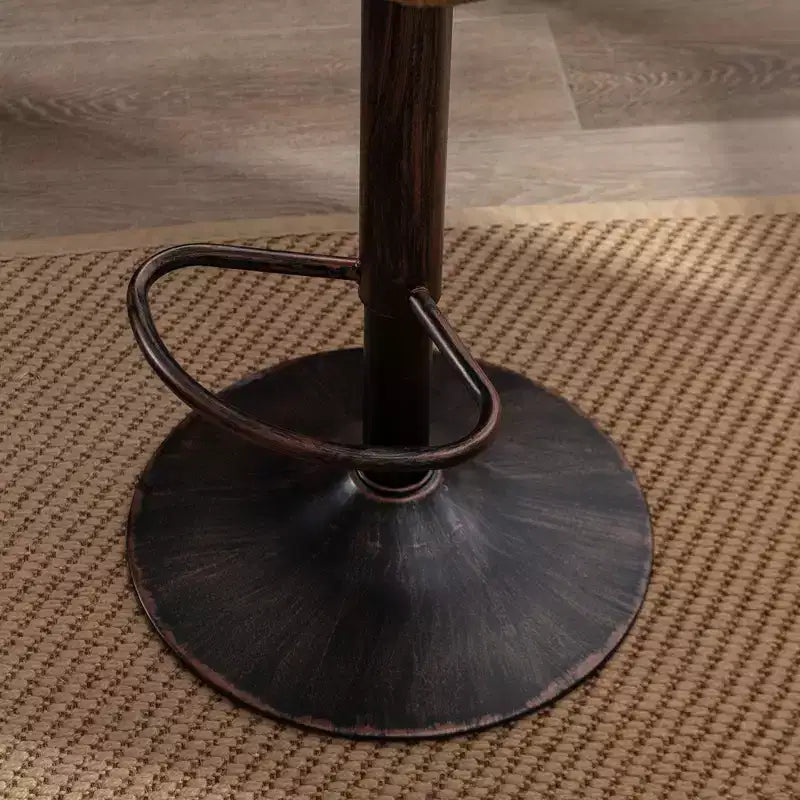 TUYOHW 25-33H Tabourets de Bar Pivotants à Hauteur Réglable,Tabourets de Bar Hauteur Comptoir Tressés avec Coussin pour Cuisine et Bar,Capacité 113kg