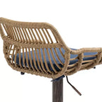 TUYOHW 25-33H Tabourets de Bar Pivotants à Hauteur Réglable,Tabourets de Bar Hauteur Comptoir Tressés avec Coussin pour Cuisine et Bar,Capacité 113kg