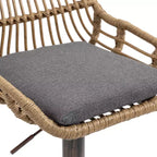 TUYOHW 25-33H Tabourets de Bar Pivotants à Hauteur Réglable,Tabourets de Bar Hauteur Comptoir Tressés avec Coussin pour Cuisine et Bar,Capacité 113kg