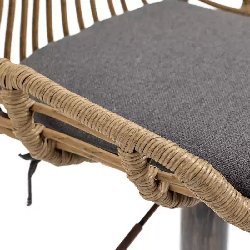 TUYOHW 25-33H Tabourets de Bar Pivotants à Hauteur Réglable,Tabourets de Bar Hauteur Comptoir Tressés avec Coussin pour Cuisine et Bar,Capacité 113kg
