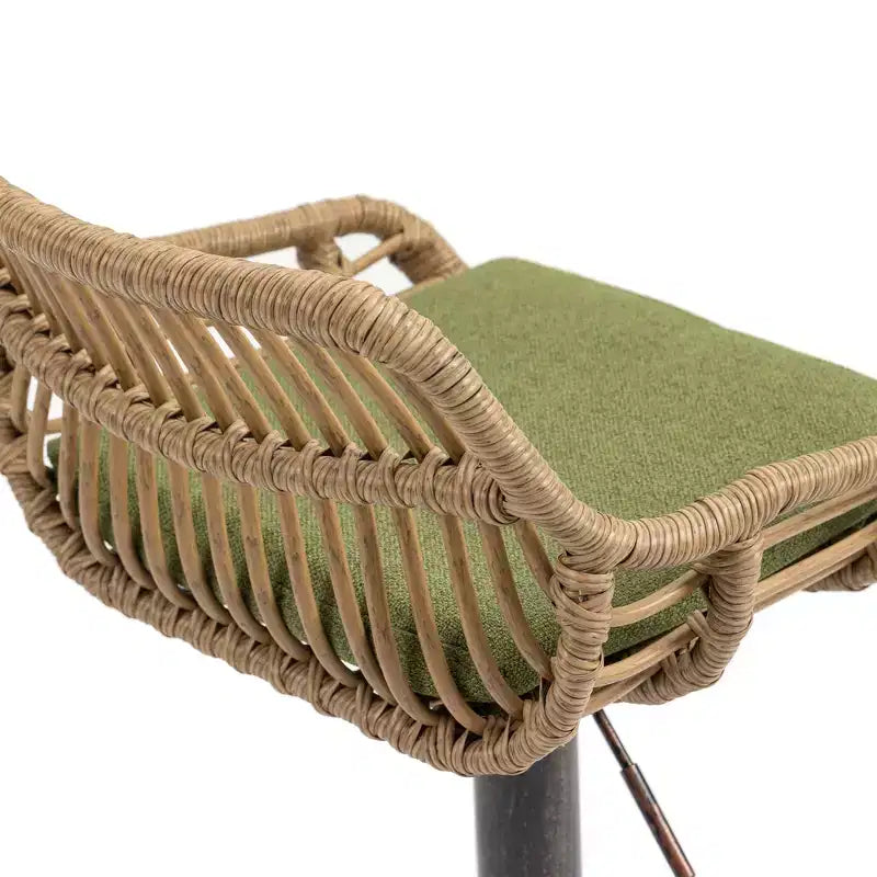 TUYOHW 25-33H Tabourets de Bar Pivotants à Hauteur Réglable,Tabourets de Bar Hauteur Comptoir Tressés avec Coussin pour Cuisine et Bar,Capacité 113kg