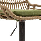 TUYOHW 25-33H Tabourets de Bar Pivotants à Hauteur Réglable,Tabourets de Bar Hauteur Comptoir Tressés avec Coussin pour Cuisine et Bar,Capacité 113kg
