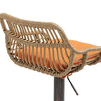 TUYOHW 25-33H Tabourets de Bar Pivotants à Hauteur Réglable,Tabourets de Bar Hauteur Comptoir Tressés avec Coussin pour Cuisine et Bar,Capacité 113kg