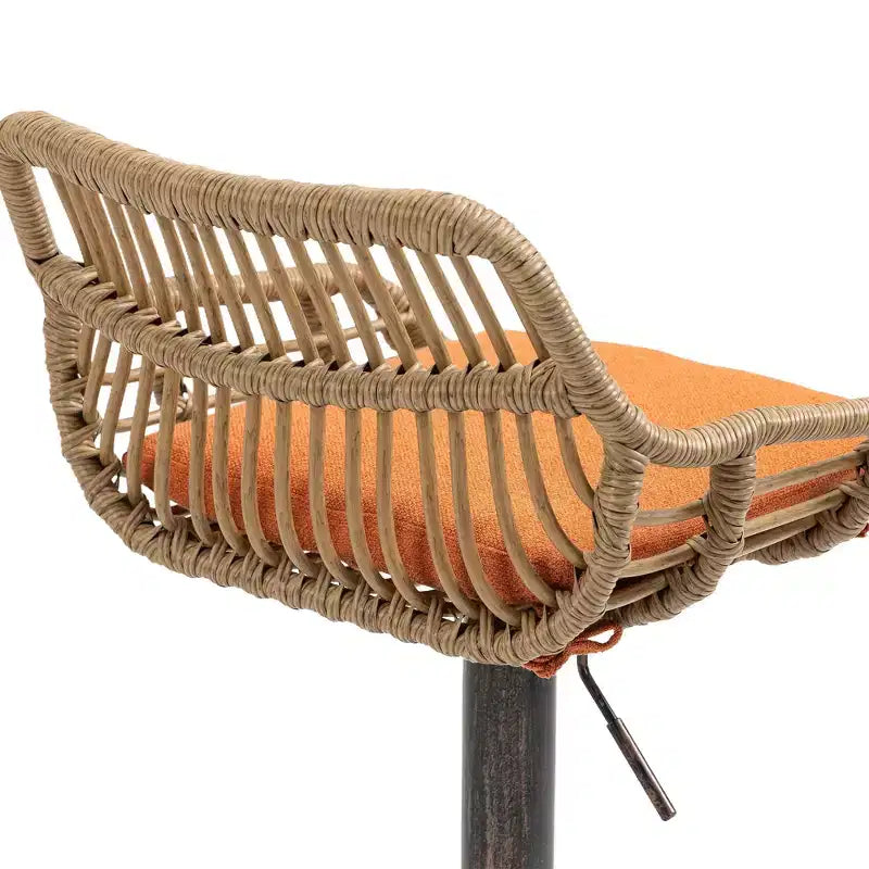 TUYOHW 25-33H Tabourets de Bar Pivotants à Hauteur Réglable,Tabourets de Bar Hauteur Comptoir Tressés avec Coussin pour Cuisine et Bar,Capacité 113kg