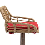 TUYOHW 25-33H Tabourets de Bar Pivotants à Hauteur Réglable,Tabourets de Bar Hauteur Comptoir Tressés avec Coussin pour Cuisine et Bar,Capacité 113kg