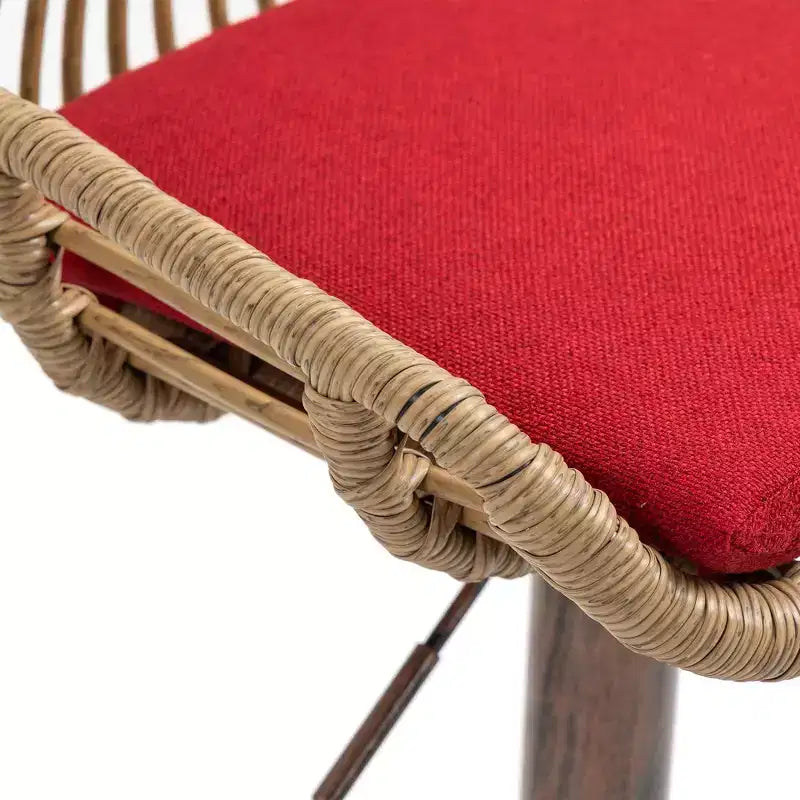 TUYOHW 25-33H Tabourets de Bar Pivotants à Hauteur Réglable,Tabourets de Bar Hauteur Comptoir Tressés avec Coussin pour Cuisine et Bar,Capacité 113kg