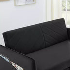 Canapé-lit, Velours, Port USB, Canapé gigogne avec 2 poches latérales et 2 oreillers pour petits salons ou chambres
