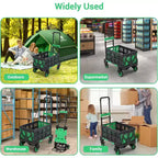 Chariot de manutention pliant 2 en 1 COZONY avec panier pliable, poignée rétractable, capacité de 150 kg, chariot plateforme portable pour le shopping et le transport de bagages