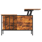 JVNOXK Table basse relevable de style rustique de 80 cm, hauteur réglable, table de salon multifonctionnelle avec compartiment de rangement caché