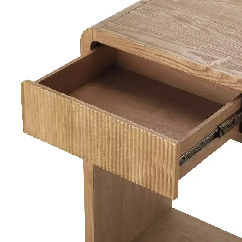 Console rustique TUYOHW 3 tiroirs avec lattes verticales, table d'entrée, table de canapé pour salon, couloir ou derrière le canapé