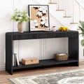 TUYOHW 3-Drawer Farmhouse Console Table with Vertical Slats, Entryway Table Couch Table Sofa Table for Living Room, Hallway or Behind Sofa