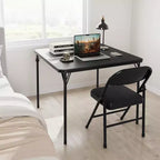 Ensemble pliable 3 pièces Table portable et 2 chaises rembourrées pour intérieur/extérieur (aucun assemblage requis)