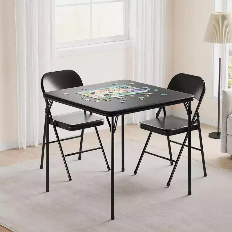 Ensemble pliable 3 pièces Table portable et 2 chaises rembourrées pour intérieur/extérieur (aucun assemblage requis)