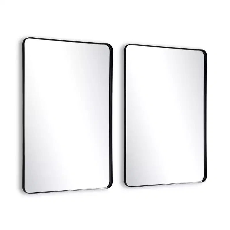 SUMERAIN Lot de 2 miroirs de salle de bain 24 x 36 pour couple, miroirs de courtoisie pour double vasque, cadre noir