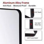 SUMERAIN Lot de 2 miroirs de salle de bain 24 x 36 pour couple, miroirs de courtoisie pour double vasque, cadre noir