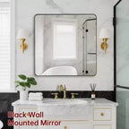 SUMERAIN Square Bathroom Mirror with Tempered Glass, 36x36 Vanity Mirror, Anti-Rust Aluminum Framed