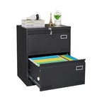 VIYET 28,5H Classeur latéral métallique à 2 tiroirs avec serrure, convient aux documents de format légal/lettre/A4, rangement moderne pour bureau/maison