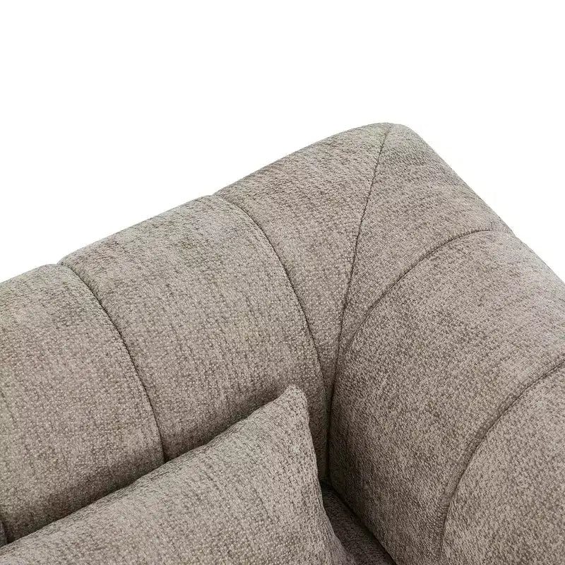 Canapé d'angle modulable MAYEERTY 145,5 pouces, revêtement en polyester beige, canapé 4 places en éponge compressée pour salon