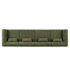 Canapé d'angle modulable MAYEERTY 145,5 pouces, revêtement en polyester beige, canapé 4 places en éponge compressée pour salon