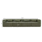 Canapé d'angle modulable MAYEERTY 145,5 pouces, revêtement en polyester beige, canapé 4 places en éponge compressée pour salon