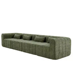 Canapé d'angle modulable MAYEERTY 145,5 pouces, revêtement en polyester beige, canapé 4 places en éponge compressée pour salon