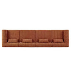 Canapé d'angle modulable MAYEERTY 145,5 pouces, revêtement en polyester beige, canapé 4 places en éponge compressée pour salon